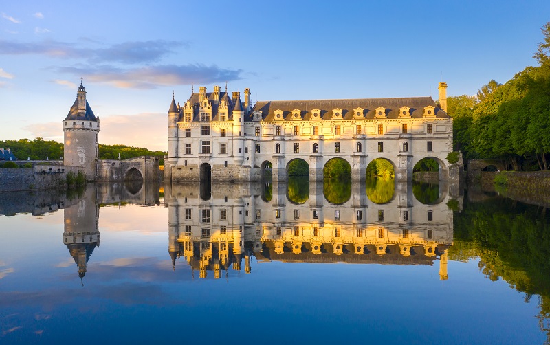 chateau de chenonceau is a french castle spanning the river cher near chenonceaux village, loire valley in france